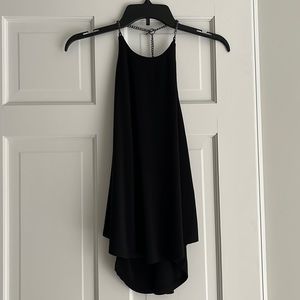 NWT ASTR black halter with chain strap down back size small